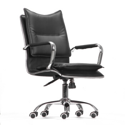 逍遥座电脑椅家用办公椅真皮职员椅欧式工作主播沙发老板防爆舒适 型号Z601 经典黑 PU西皮