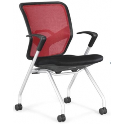 红枫 HJ027V-1 金属骨质办公椅 现代办公椅 可折叠