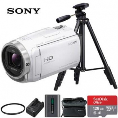 索尼（SONY）HDR-CX680高清数码摄像机 会议活动家用旅游DV 套餐三 白色